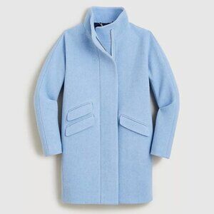 NWT J. Crew Italian Stadium Cloth Cocoon Coat in Heather Twilight Blue (Size 2)